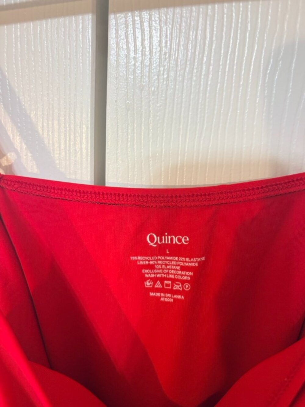 NWT Quince Women's Red Italian Cami One Piece Swimsuit Large - Picture 5 of 8
